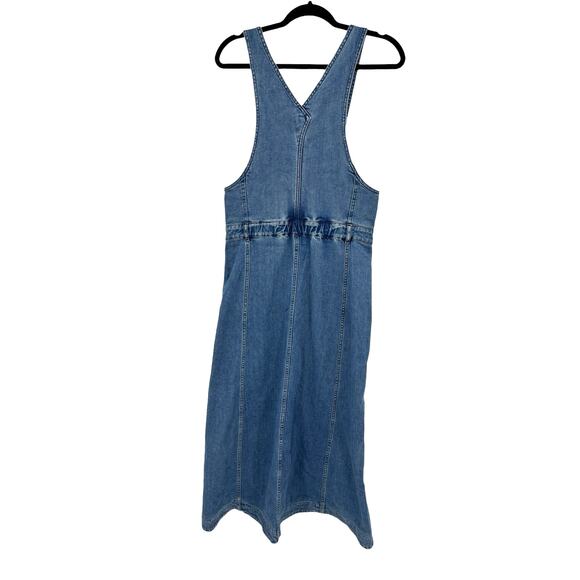 See by Chloe Dress Womens 38 M Small Denim Pinafore Midi Overall Washed Indigo - Picture 3 of 8
